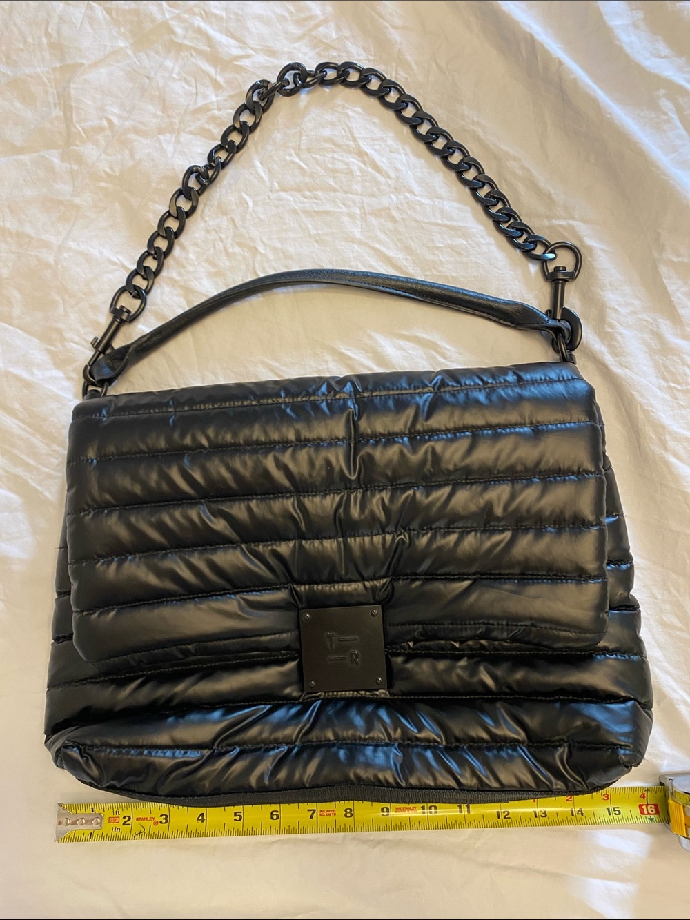 THINK ROYLN Quilted Black/Laptop Bag with Chain Strap NWOT